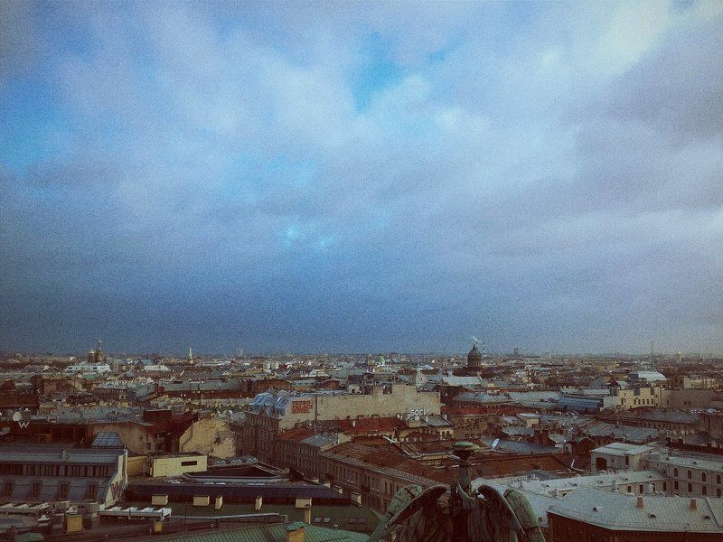 СПб, небо, пейзаж, Питер, зима, настроение, полёт небо над городомphoto preview