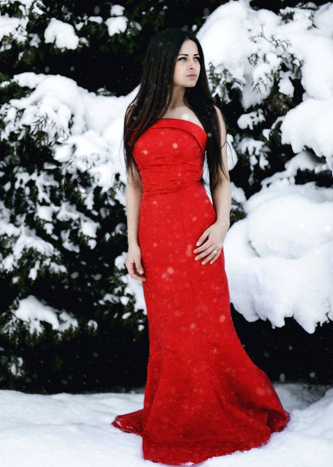 art, beauty, creative, dress, girl, photo, photography, queen, red, winter, женский портрет, зима, платье, портрет, портрет девушки, Олег Карсаков