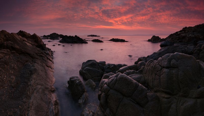 Beach, Beautiful morning, Black sea, Bulgaria, Clouds, Colorful, Colors, Fineart, Landscape, Rocks, Sea, Seascape, Sky, Sunrise, Water Огненное утроphoto preview