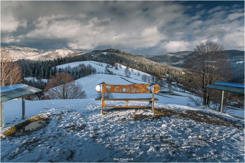 polska, zima, ławeczka, góry ***photo preview