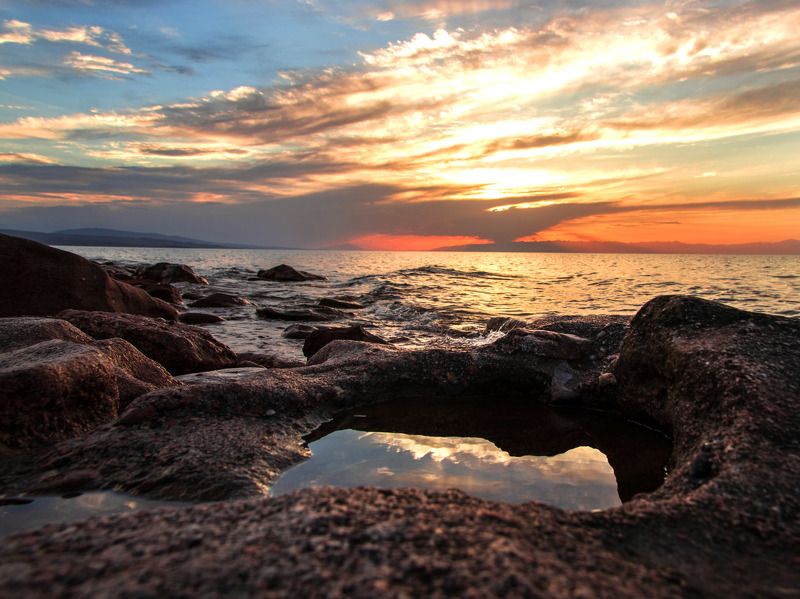 закат пейзаж природа Озеро Исыкуульphoto preview