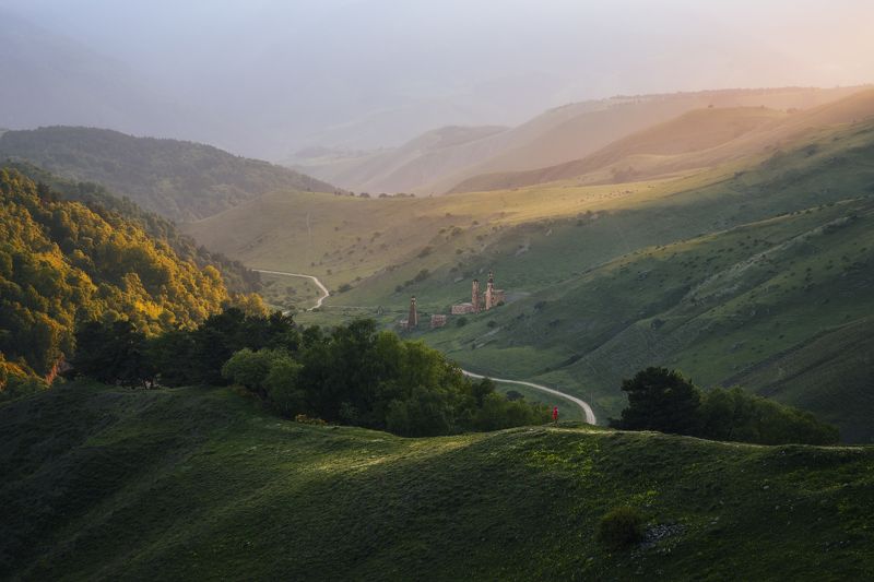 пейзаж, закат, кавказ, ингушетия, ний, весна, горы Глушьphoto preview