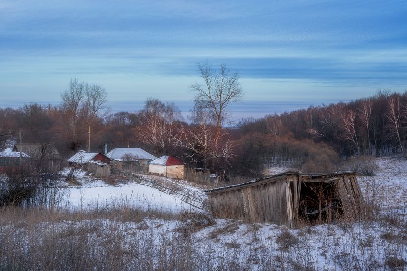 деревня, Тульская область, пейзаж, природа, зимний пейзаж, русская деревня Деревняphoto preview