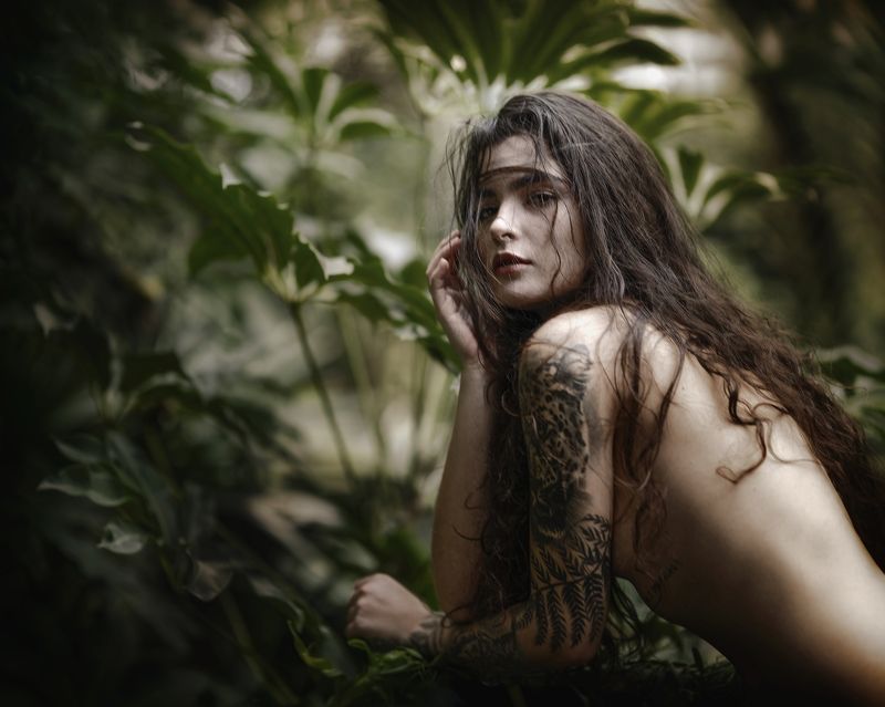 female, portrait, greenhouse,  From the greenhousephoto preview