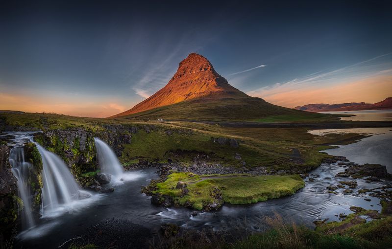 Kirkjufellsfoss, outdoors, landscape, sunset, travel Kirkjufellsfossphoto preview