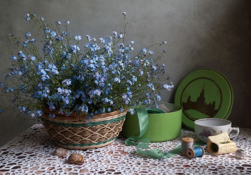 незабудки, рукоделие Рукоделиеphoto preview