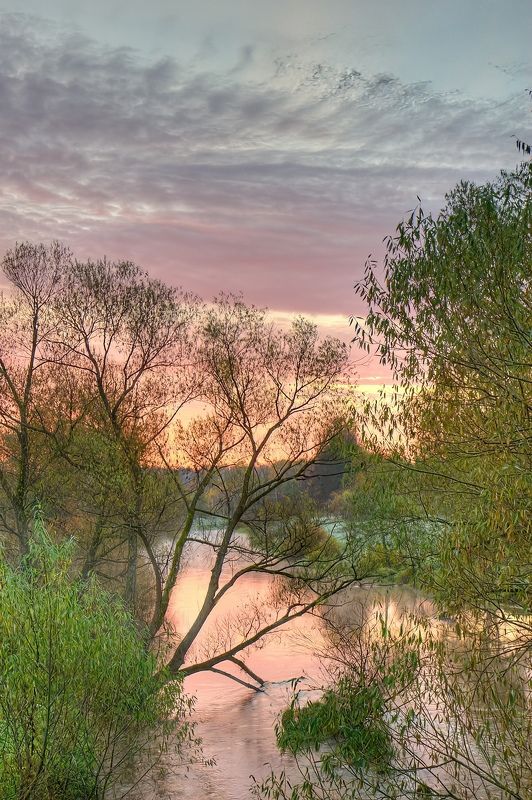 природа, река, рассвет, восход Когда еще все в мире спитphoto preview