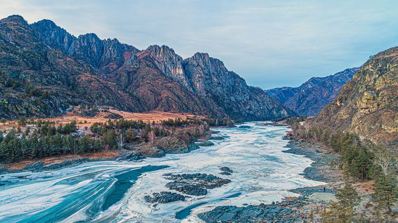 зима в горном алтае, катунь зимой Зима в Горном Алтаеphoto preview