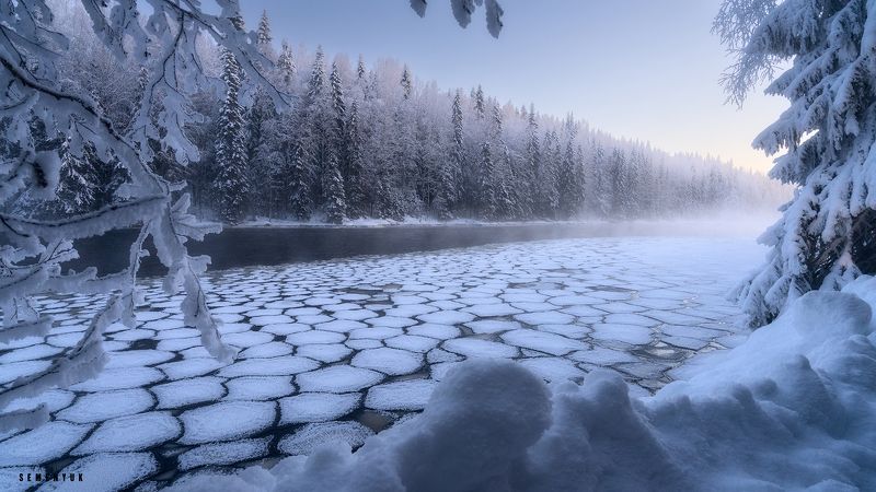 карелия, янисйоки, зима, север, лёд, снег. Чешуяphoto preview