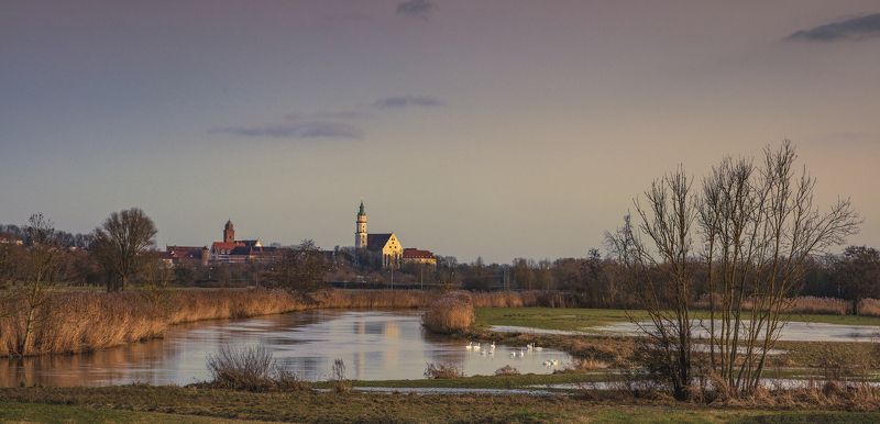 germany, winter, see, lake, deutschland, birds, sunset, city, nature, contrast, Two worldsphoto preview