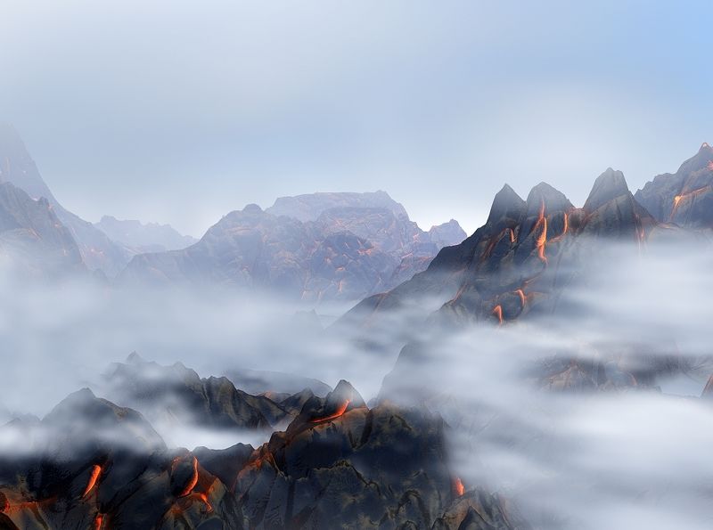 пейзаж, природа, лава, смог, небо Дыхание кратераphoto preview