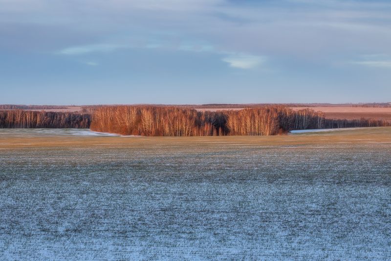 природа, закат, зима, зимний пейзаж, Тульская область, пейзаж, сельское хозяйство Теплая зимаphoto preview