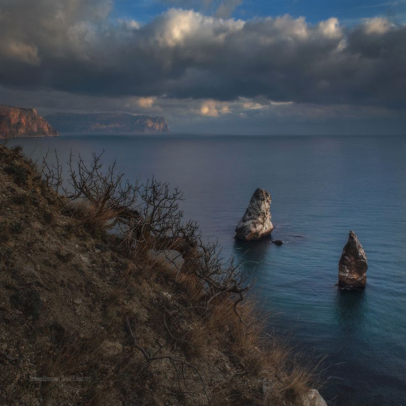 крым, севастополь, пейзаж, seascape, шторм, фиолент, crimea, landscape,  длинная выдержка, морской пейзаж Январский Фиолентphoto preview