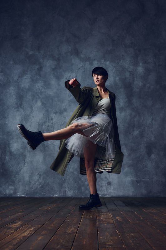 девушка, движение, плащ, динамика, юбка Katephoto preview