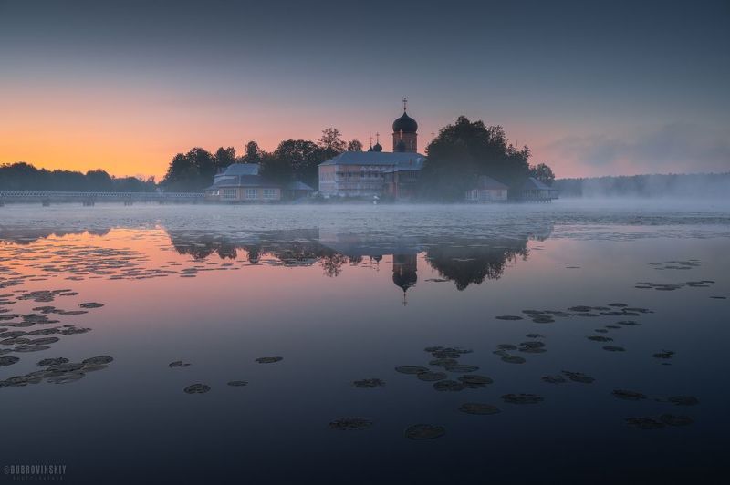 введенский, монастырь, храм, озеро, владимирская область, туман Введенскийphoto preview