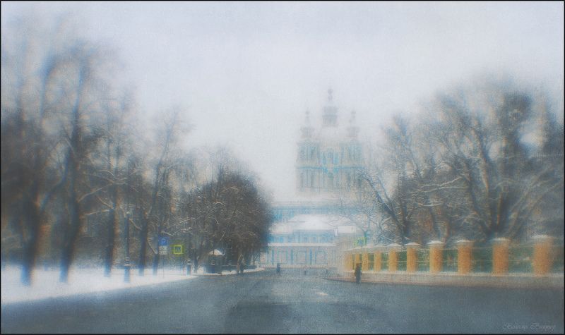 монокль, artрhoto, manuallens Зимний день. У Смольного.photo preview