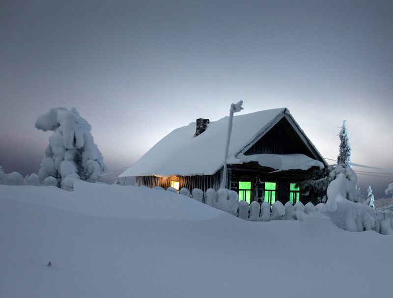 пермский край, урал, зима, деревня В снежном плену фото превью