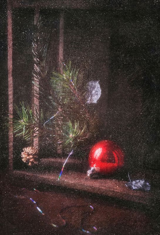 натюрморт, зимний, праздник, сосна, шар Контрольный красный напоследок photo preview