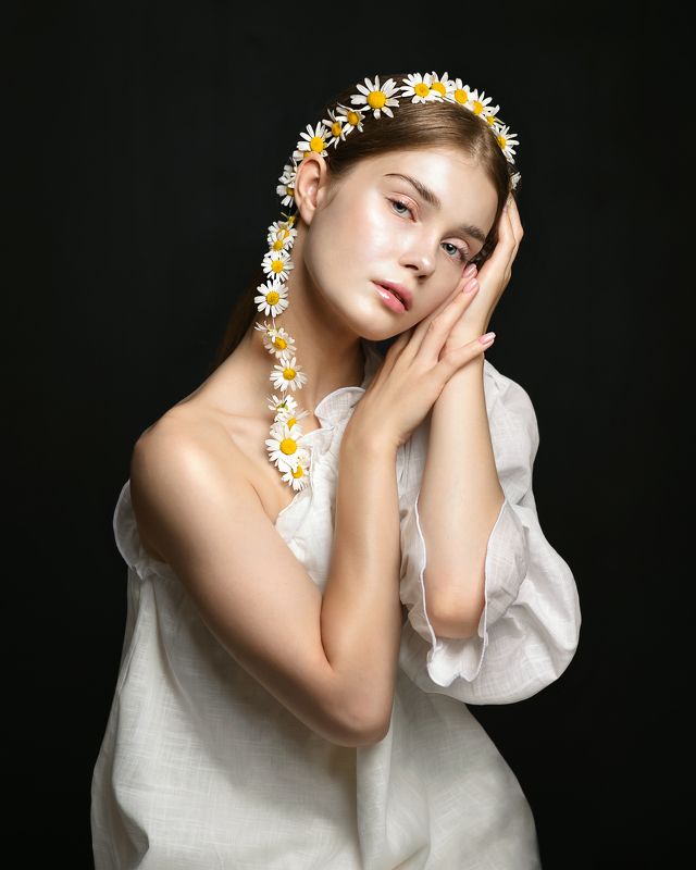 портрет, женский портрет, ромашки, арт-портрет Camomilephoto preview
