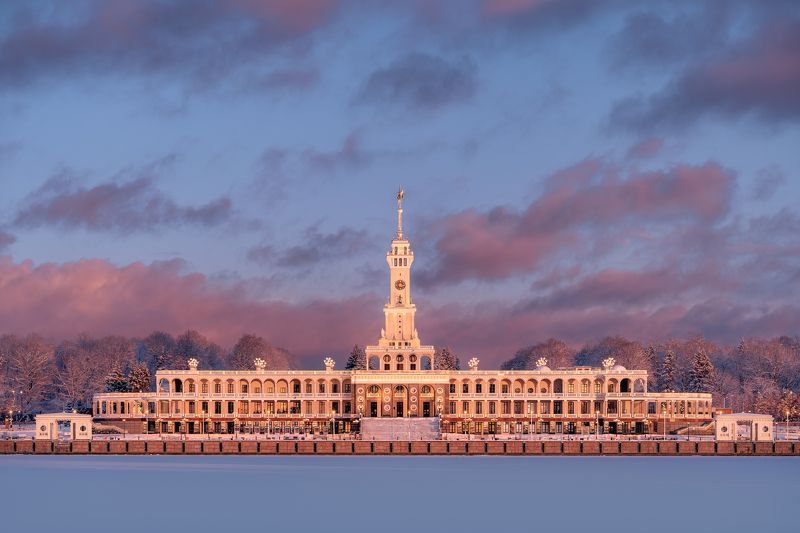 северный речной вокзал, москва, зима, канал, закат, winter, moscow Зимний Закат. Северный речной вокзалphoto preview