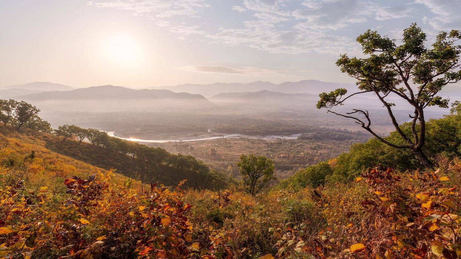 приморье, горы, утро, река, осень, Евгений Паршуков