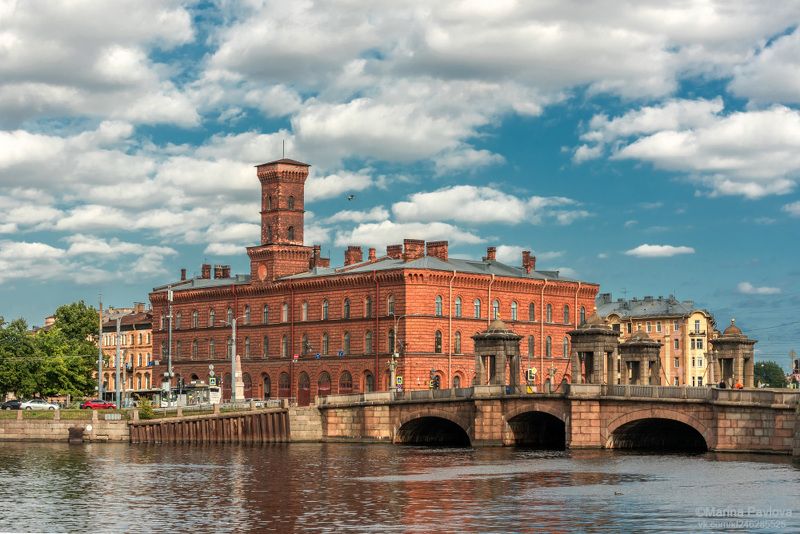 город, архитектура, санкт-петербург, старо-калинкин мост, река фонтанка, университет мвд россии, осенний петербург Тёплый день осеннего Петербурга. Старо-Калинкин мост.photo preview