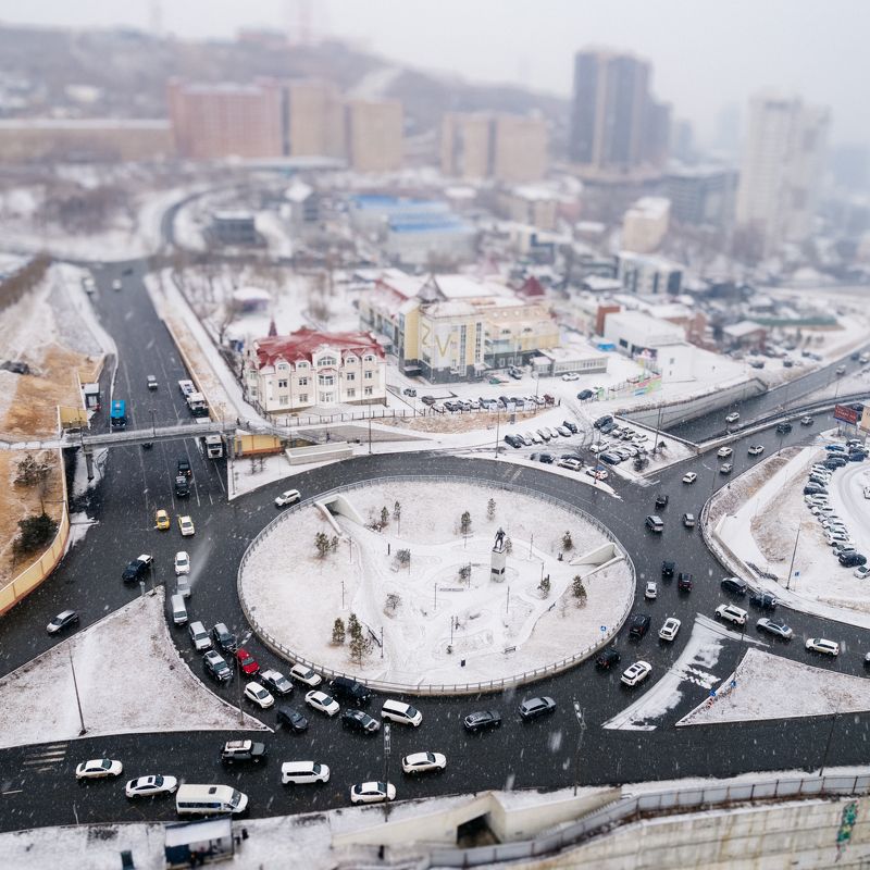 снег, город, владивосток, приморье, январь, аэросъемка День снегаphoto preview