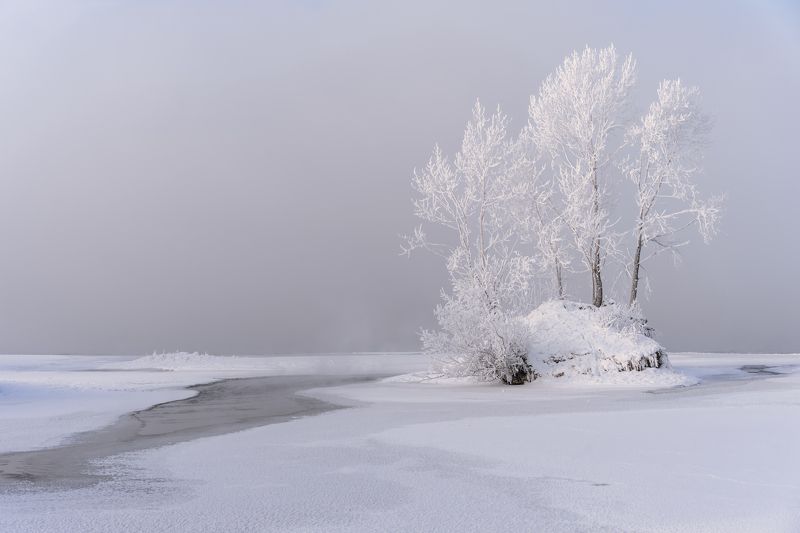 зима, туман, енисей Магия зимы.. Енисей. фото превью