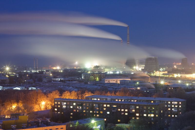 омск, урбан, пейзаж, город, завод, трубы, дым Омская ТЭЦ-5photo preview