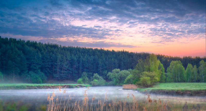 рассвет, весна, река, дымка, Весенний рассветphoto preview