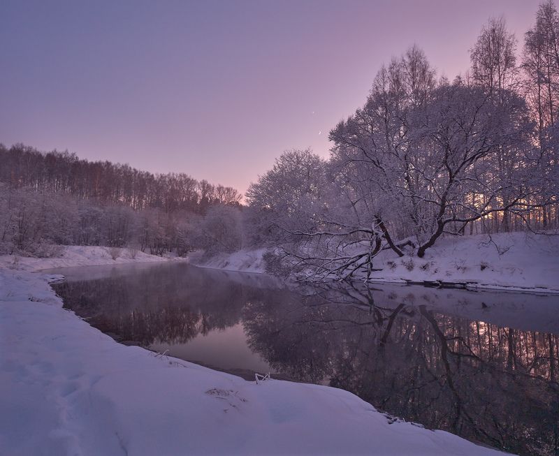 река,воря,подмосковье,зима,снег Январский вечер на Воре фото превью