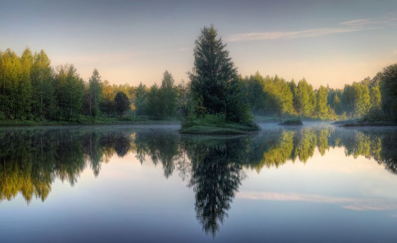 река Керженец лето утро  Островок..photo preview