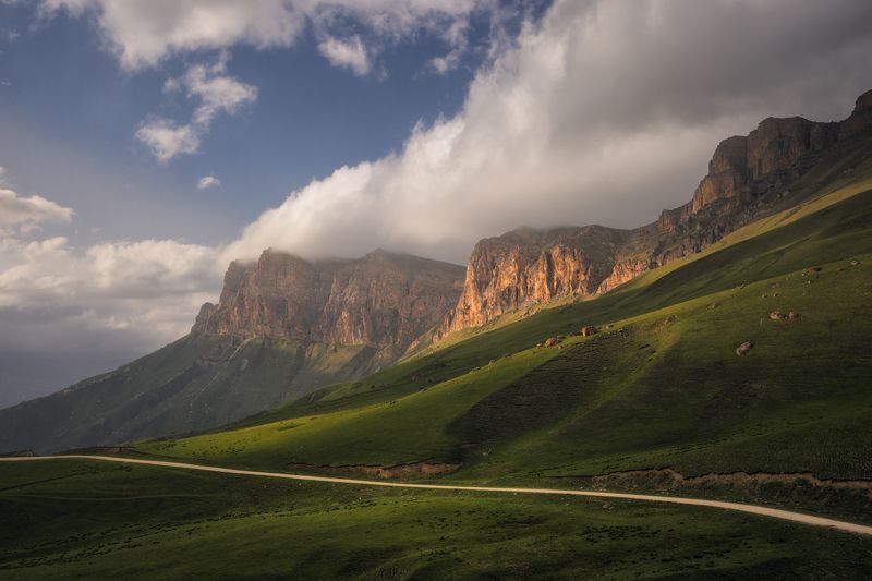 пейзаж, горы, облака, кавказ, кабардино-балкария Перевал Актопракphoto preview