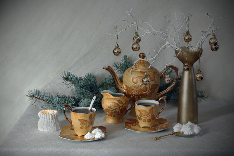 сервиз, новогодний, декор Fifteen o’clock teaphoto preview
