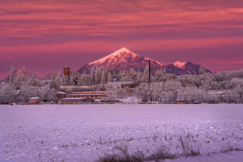 кавказ, кмв, кавказские минеральные воды, зимний рассвет, зима в городе, бештау, утренний город, рассвет Зимний розовый рассветphoto preview