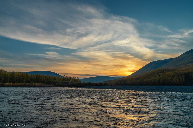 плато путорана, вечер, закат, осень, река, курейка, таймыр, заполярье, база коваля, владимир коваль Курейские вечераphoto preview