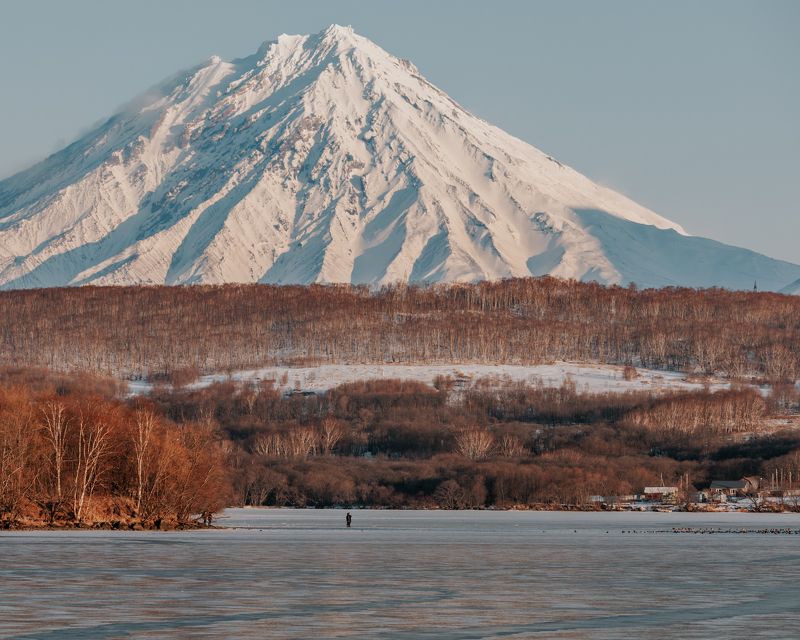 озеро, утки, птицы, холодно, вулкан, халактырское озеро Застывшее озероphoto preview