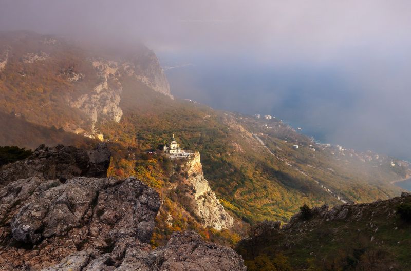крым, форос, пейзаж, seascape, шторм, фиолент, crimea, landscape, форосская церковь, форосский кант, крымский пейзаж Форосская церковь в ноябреphoto preview