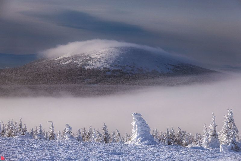 таганай, зима, метель, горы, снег Застенчивая Круглицаphoto preview