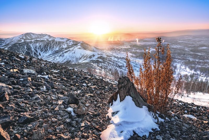 пейзаж, облака, природа, россия, закат, урал Закат на Золотой гореphoto preview