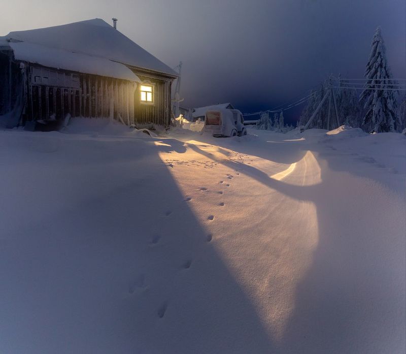 болото, карелия, туман, утро, рассвет, фототур Зима в деревне фото превью