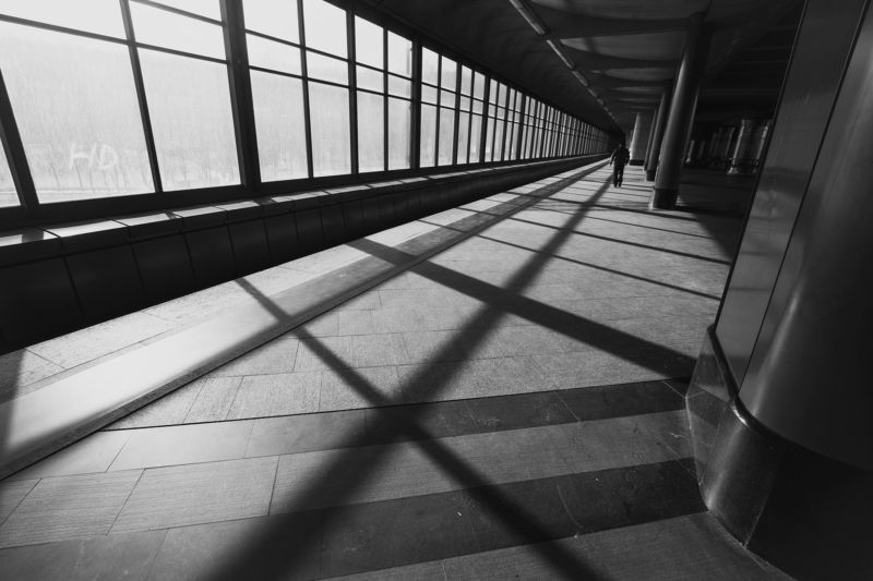 москва, метро, чб, свет, тень, геометрия, воробьевы горы, город HDphoto preview