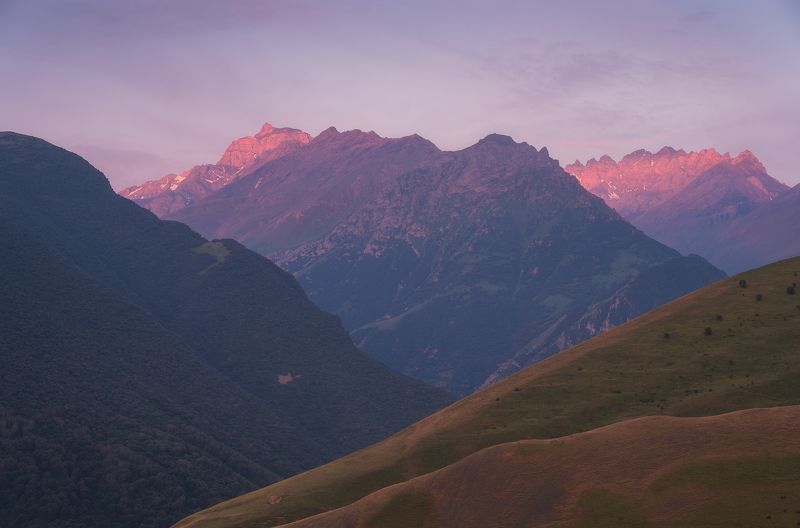 осетия, горы, рассвет, пейзаж Тихий рассвет фото превью