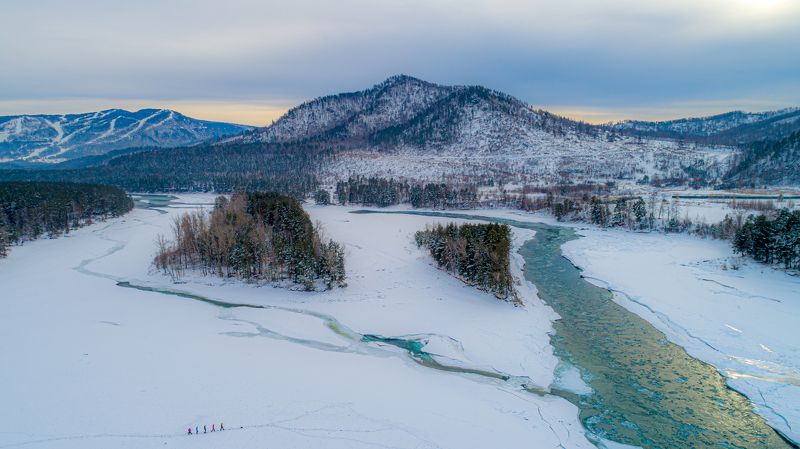 алтай, зима, катунь, горы Зимняя Катуньphoto preview