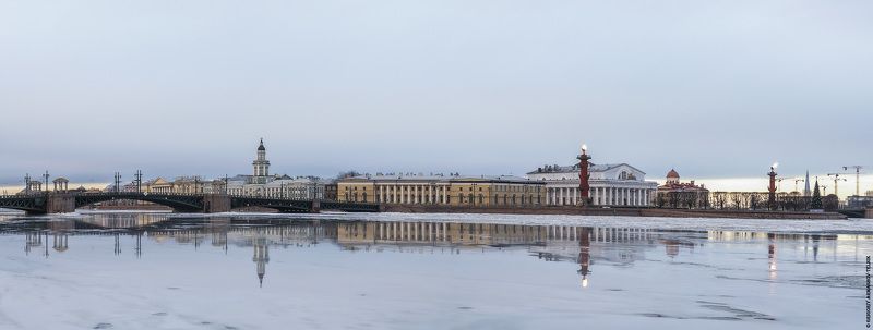 санкт-петербург, город, панорама, отражение, архитектура Январские отраженияphoto preview