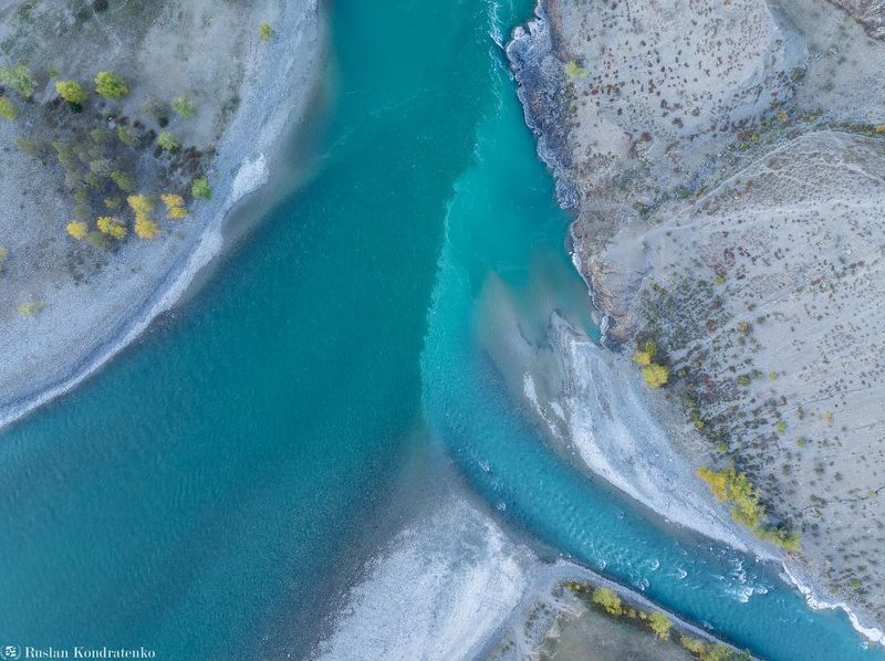 алтай, осень, горный алтай, чуя, катунь, слияние рек, слияние чуи и катуни Слияние рек Чуи и Катуниphoto preview