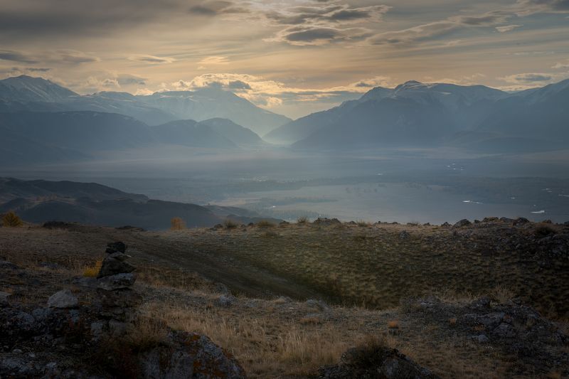 Курайская степь; Горный Алтай; Рассвет Рассвет в Курайской степиphoto preview