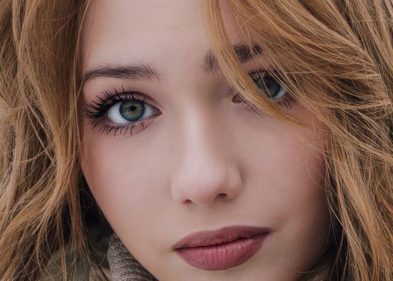 девушка, девушка зимой, голубые глаза, блондинка Блондинкаphoto preview