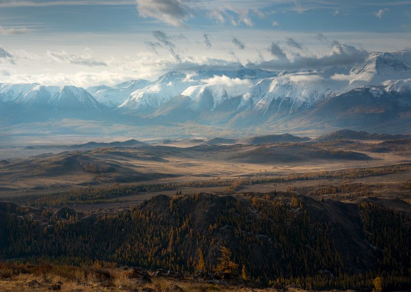 Горный Алтай; Северочуйский хребет; Курайская степь Предрассветность Курайской степиphoto preview