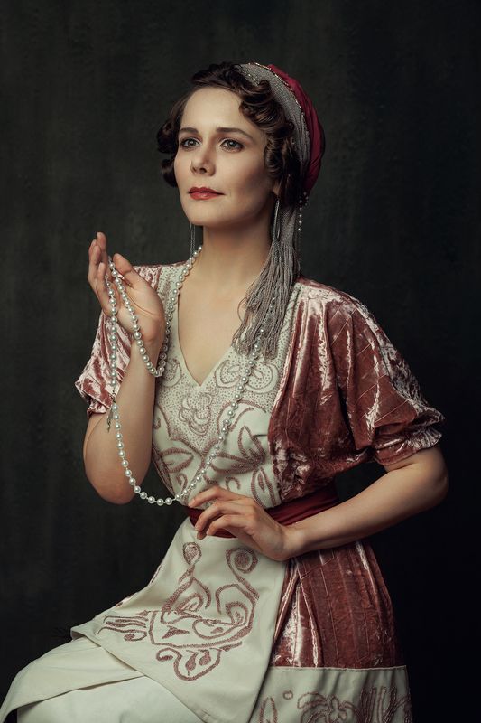 девушка, ретро, винтаж, красота, стилизация, портрет, женский портрет, постановочное фото 1920-еphoto preview